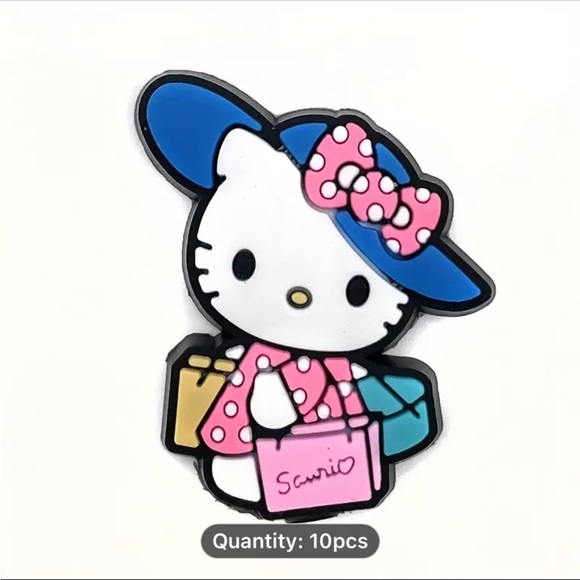 Hello Kitty Kawaii Style Shoes Decoration Charms For Clogs Sandals, - Picture 6 of 7